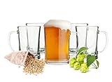 Sendez 6 Biergläser Set 0,5L Bierseidel Bierkrüge Bierglas Bierkrug mit Henkel Bier Pils...