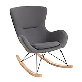 Design Schaukelstuhl Scandinavia Swing Stoff dunkelgrau Schaukelsessel Sessel Stuhl...