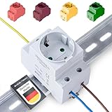 Schuko Steckdose [GS16] für Hutschiene 16A 230V 2P+E - Einbausteckdose für...