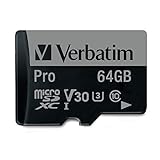 Verbatim Pro U3 Micro SDXC Speicherkarte mit Adapter, 64 GB, Datenspeicher für 4K Ultra...