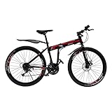 Kaichenyt Mountainbike, 26 Zoll Klappbar Fahrrad Federgabel 21 Gang Schaltung für...