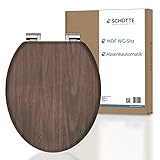 SCHÜTTE WC-Sitz DARKWOOD mit Absenkautomatik aus Holz, Toilettensitz mit Klodeckel,...