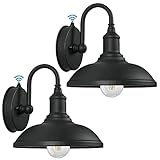 UYHGO 2Pcs Schwanenhals Scheunenlicht mit Dämmerungssensor, Schwarz Farbe...