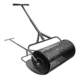 Zevcri 61*40cm Kompoststreuer Düngerstreuer mit T Griff, Roller Saatgutstreuer Metall...