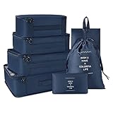 SHAPOKY 7-teiliges Kleidertaschen-Set, quadratisch, multifunktional, Koffer, Organizer,...