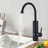 HOMELODY Durchlauferhitzer 230V Elektrischer Wasserhahn,Schwarz Küchenarmatur mit...