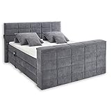 Stella Trading DENVER 6 Boxspringbett 180x200 elektrisch verstellbar, Anthrazit - Bequemes...