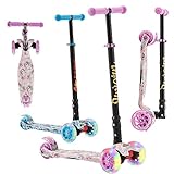 Arebos Cityroller Tretroller Rosa Scooter höhenverstellbar | klappbar | LED-XXL...