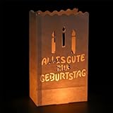 ALEGRE® 12 Stück Lichttüten Kerzentüten,Alles Gute zum Geburtstag Papier...