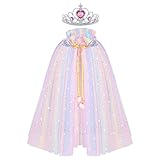 ACWOO Prinzessin Umhang Kinder Mädchen, ELSA Prinzessin Kostüm mit Krone,...