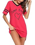 Litherday Nachthemd Damen Nachtwäsche Baumwolle Loungewear Nachtkleid Kurz Negligee...