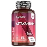 Astaxanthin 8mg - 180 vegane Kapseln - 3 Monate Vorrat - reines Astaxanthin aus...