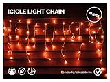 FlinQ Eiszapfen-Lichterkette Amber 144 LED