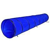 lionto Hundetunnel Spieltunnel Agilitytunnel, (M) 300x50 cm blau