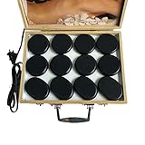 QPWZ Hot Stones Massage-Set mit Bambus-Heizkoffer, 8/12/16/18-teiliges...