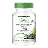 Fairvital | Schwarzer Pfeffer Extrakt 10mg - 120 Tabletten - 95% Piperin - 4-Monatspackung...