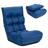 RELAX4LIFE Bodenstuhl Faltbar, Lazy Sofa mit 4-stufig Verstellbarer Rückenlehne &...