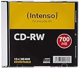 Intenso 2801622 CD-RW Rohlinge 700 MB, RW 12x Speed kratzfest Cover-Card 10er...