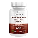 Bandini® | Vitamin B12 aus Bioaktiver Form Methylcobalamin | 400 VEGANE Tabletten/mehr...