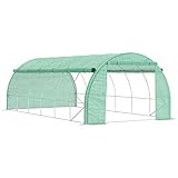 Outsunny Foliengewächshaus Polytunnel 6 x 3 x 2 m begehbares Gewächshaus mit...