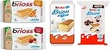 Testpaket Ferrero Kinder Brioss Albicocca Ciligia Cacao und Latte kuchen 4 Packung mit 10...