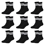 Auranso Socken kinder Sportsocken Jungen Kindersocken Mädchen (9 Paar) Baumwoll Socken...