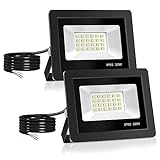 Realky LED Strahler Außen,[2 Stück] 20W LED Fluter 24 LED Solarleuchten IP65...