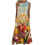 RMBLYfeiye Festliche Kleider Für Hochzeit Kleid Sommer Abendkleider Rundhals Blumen...