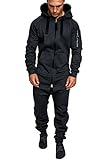 Amaci&Sons Herren Overall Jumpsuit Jogging Cargo-Style Onesie Trainingsanzug...