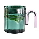 Hochwertige Luxus-Glas-Tasse | Vintage-Gläser, farbiger Griff, transparentes kreatives...