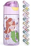 BEARFOOT Trinkflasche Kinder 450ml, leichte Tritan Wasserflasche, BPA frei,...