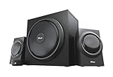 Trust Yuri 2.1 PC Lautsprecher mit Subwoofer, 120W Spitzenleistung, Subwoofer aus Holz mit...