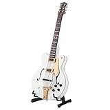 Hongzer Miniatur-Gitarre, 5,5-Zoll-weiße Miniatur-E-Gitarren-Replik mit Box...