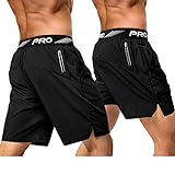 aquota 2er Pack 9' 5' Herren Sport Shorts Trainingsshorts Laufshorts Sporthose Laufhose...