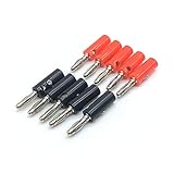 10pcs 4mm Bananenstecker Jack Bananenschraubkopf schwarz rot vernickelt Kunststoff...