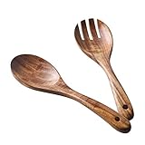 muso wood Salatbesteck, Holz Salatbesteck 2 Stück 26cm Salatgabel und...