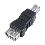 Jufjsfy USB Drucker Adapter Typ auf Buchse auf Typ B, Schwarz, silberfarben