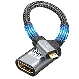 JSAUX Micro HDMI auf HDMI Adapter [2 Stück], Micro HDMI Stecker auf HDMI 2.0 Buchse...