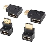 J&D 4 Stück Winkel HDMI Adapter, 4 Pcs Männlich auf Weiblich 90 Grad und 270...