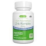 Zink Chelat 25mg, Zink Tabletten hochdosiert mit Kupfer, Zink Bisglycinat & Zinc...