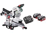 Metabo KGS 18 LTX BL 216 AkkuKappsäge (18V 2x8Ah LiHD Ladegerät ASC 145, mit...