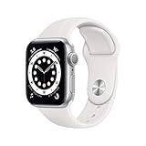 Apple Watch Series 6 GPS, 40 mm silbernes Aluminiumgehäuse mit weißem...