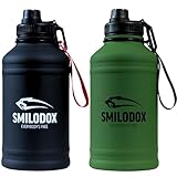 SMILODOX Trinkflasche 2l Edelstahl, Sport & Outdoor Wasserflasche 2 Liter mit...