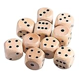 STOBOK 10pcs Würfelspiel Würfel Holz 6 Seitige Würfel 16mm Standard Holzwürfel Kinder...