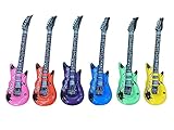 6 x aufblasbare Gitarre ver.Farben Luftgitarre 55cm Party Scherzartikel Gitarren