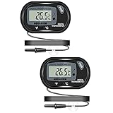 Thlevel 2 Stück Aquarium Thermometer LCD Digitalanzeige mit Saugnapf und Sonde für...