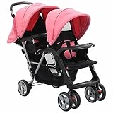 Gecheer Geschwisterwagen Zusammenklappbar Kinderwagen Buggy Kinderwagen Tandem Kinderwagen...