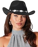 Klassischer Western-Cowboyhut für Damen und Herren, breite Krempe, Fedora-Hut,...