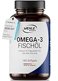 Omega 3 Kapseln hochdosiert - Fischöl Kapseln mit 2000mg (1000mg EPA & 500mg DHA) pro...