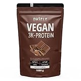 VEGAN PROTEIN Schokolade 1kg - Low Sugar Eiweißshake Chocolate Powder - Veganes...